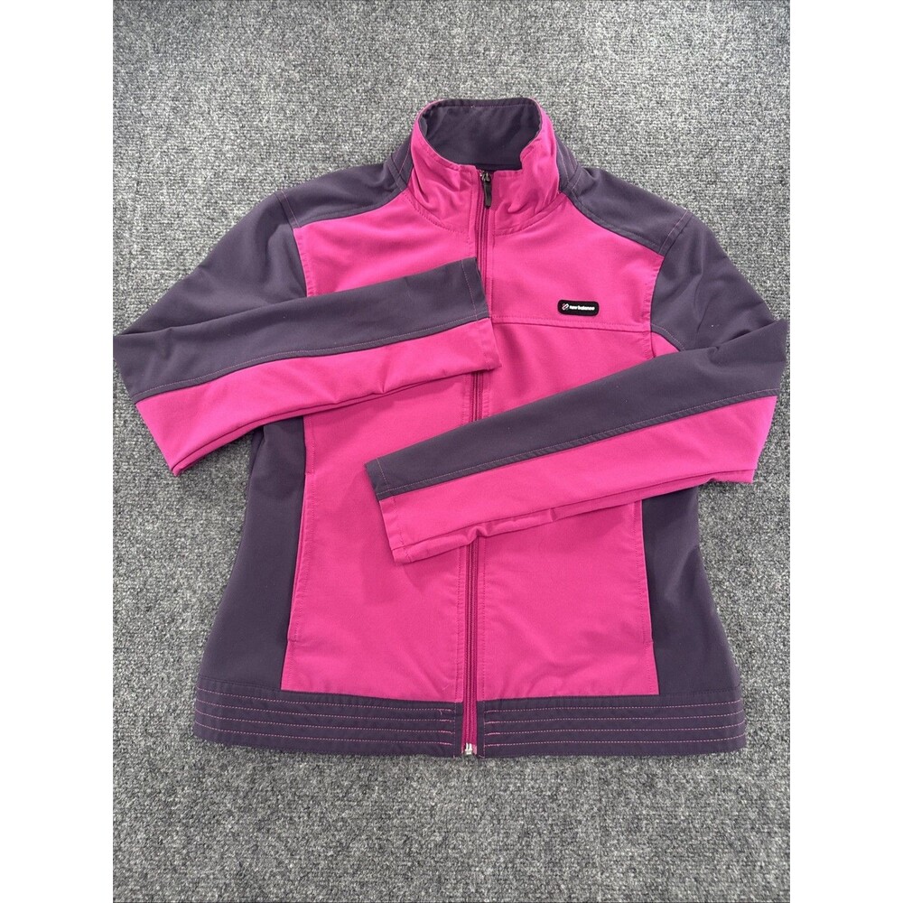 New Balance Womens S Pink Purple Softshell Full Zip Athletic Jacket WALJ6101